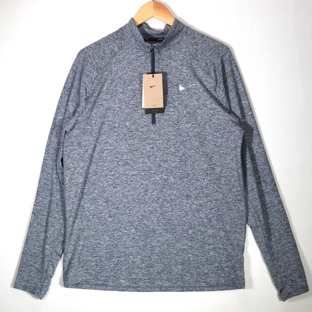 Nike Stride Pullover Mens Medium Blue Heathered NWT Dri-FIT 1/4 Zip Running Gym